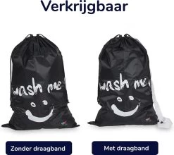 Wonair - Waszak Groot - 60x90cm - Zwart - Met Trekkoord En Draagband -Schoonmaakmiddelen 1200x1069