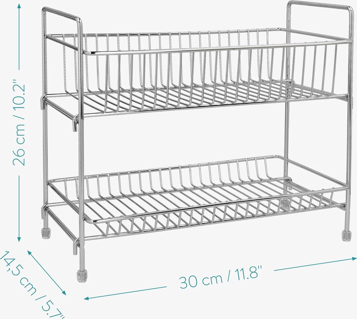 Navaris Stalen Kruidenrekje 2 Laags - Kruidenrek Staand - Rek Voor Kruidenpotjes En Glaasjes - Multifunctionele Organizer Voor Keuken En Badkamer 10 Navaris Stalen Kruidenrekje 2 Laags - Kruidenrek Staand - Rek Voor Kruidenpotjes En Glaasjes - Multifunctionele Organizer Voor Keuken En Badkamer - Afbeelding 8