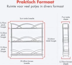 KitchenBrothers Kruidenrek - Staand - Voor 21 Potjes - 3 Laags - Chroom -Schoonmaakmiddelen 1200x1081 2