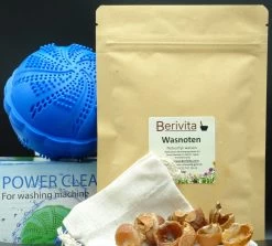 Wasbal 1x En Wasnoten 150gr Set - Wassen Zonder Wasmiddel - Wasnoten, Zeepnoten 150gr Met Waszakje En Wasbal Voor Wasmachine