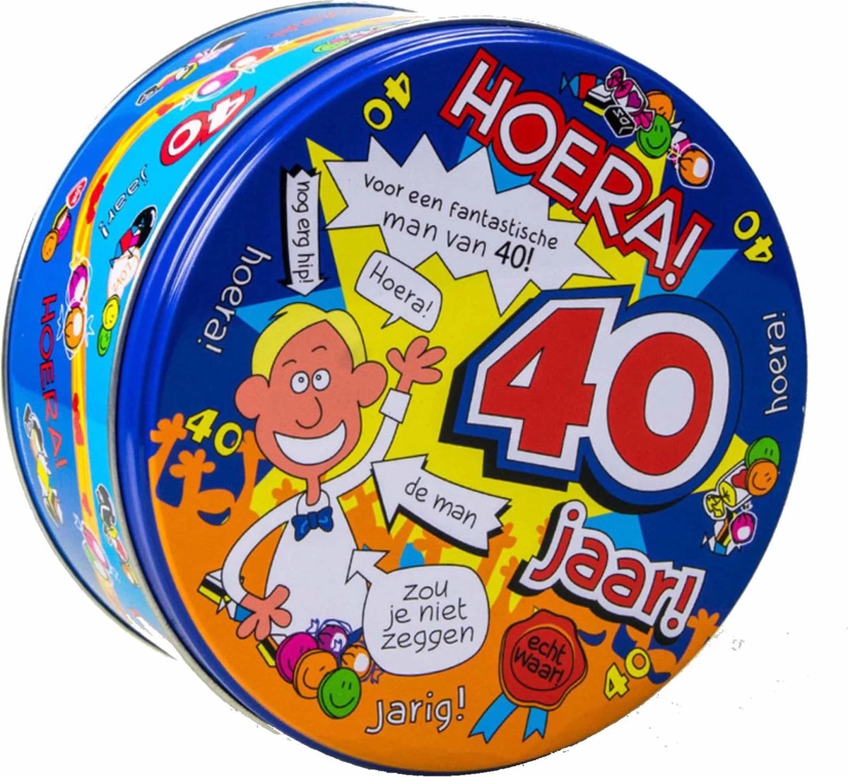 Merkloos 40 Jaar Snoeptrommel/voorraadtrommel Voor Man 14 X 7,5 Cm - 40e Verjaardag - 40e Verjaardag Cadeau / Versiering 4 Merkloos 40 Jaar Snoeptrommel/voorraadtrommel Voor Man 14 X 7,5 Cm - 40e Verjaardag - 40e Verjaardag Cadeau / Versiering - Afbeelding 2