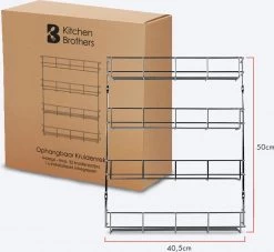 KitchenBrothers Ophangbaar Kruidenrek Voor 32 Kruidenpotjes - Spice Rack – Keuken Rek - Kruiden Organizer - Specerijen Opbergen - 4 Laags - 40 X 6.3 X 50 Cm - RVS 15 KitchenBrothers Ophangbaar Kruidenrek Voor 32 Kruidenpotjes - Spice Rack – Keuken Rek - Kruiden Organizer - Specerijen Opbergen - 4 Laags - 40 X 6.3 X 50 Cm - RVS -Schoonmaakmiddelen 1200x1105 1