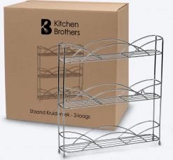 KitchenBrothers Kruidenrek - Staand - Voor 21 Potjes - 3 Laags - Chroom -Schoonmaakmiddelen 1200x1106 2