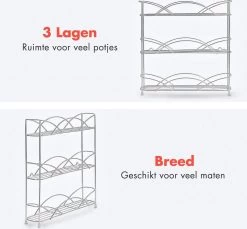 KitchenBrothers Kruidenrek - Staand - Voor 21 Potjes - 3 Laags - Chroom -Schoonmaakmiddelen 1200x1114 2