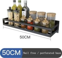 Merkloos Kruidenrek / Opbergrek - RVS - Perforatievrij Aan De Muur Gemonteerd - 50x13x6 Cm - Zwart 15 Merkloos Kruidenrek / Opbergrek - RVS - Perforatievrij Aan De Muur Gemonteerd - 50x13x6 Cm - Zwart -Schoonmaakmiddelen 1200x1116