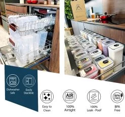 Empyrea Set Van 24 Luchtdichte Vershouddozen, Voorraad Bussen Opslag En Organisatie, Keuken En Voedselcontainer, Voorraadpotten Van Kunststof, BPA-vrij, 72 Etiketten, 3 Markers En 8 Lepels Meegeleverd | Keuken Organizer Voorraadcontainers -Schoonmaakmiddelen 1200x1117 2
