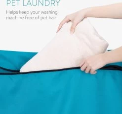 Navaris Waszak Voor Huisdieren Wasgoed - Wasnet Met Rits - Vangt Dierenharen Op Van Dekens, Handdoeken Of Beddengoed - 79 X 70,5 Cm - Blauw -Schoonmaakmiddelen 1200x1119 3