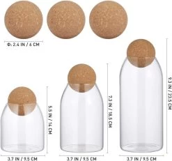 Igoods Helderglazen - Voorraadpot Met Kurkbal - Thee- En Koffiebus Met Bolvormig Houten Deksel - Voedselblikken - Keukenopslag - Opslagpotten -Schoonmaakmiddelen 1200x1121 3
