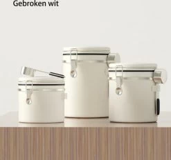 Koffiebonen Opbergbus- Koffiebonen Bewaren - Nieuw Voedsel Bewaren - Kitchen Merchandise - Vooraadbus - Bewaardozen - Kitchen Merchandise - 1.8L Vooraadpot - Voorraadpotten - Gebroken Wit Kleur - Opslagtank Voor Gedroogd Fruit- Opslag Van Koffiebonen -Schoonmaakmiddelen 1200x1126 10