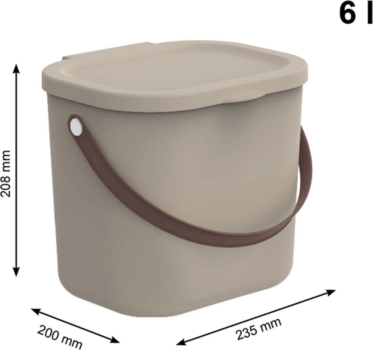 Rotho - Opbergcontainer / Voorraadbus Met Deksel 6L - Gerecycleerd Plastic BPA Vrij - Cappuccino 4 Rotho - Opbergcontainer / Voorraadbus Met Deksel 6L - Gerecycleerd Plastic BPA Vrij - Cappuccino - Afbeelding 2
