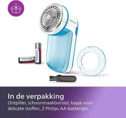 PHILIPS - GC026/00 - Pluizentondeuse - Ontpiller - Pluizenverwijderaar - Ontpluizer - Incl. Batterijen - Lichtblauw - Lichtroze -Schoonmaakmiddelen 1200x1129 12