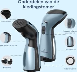 Luxe Kledingstomer - Handstomer - Handstoomreiniger - Stoomstrijkijzer - Stomer Kleding - Voor Op Reis - Blauw -Schoonmaakmiddelen 1200x1129 13