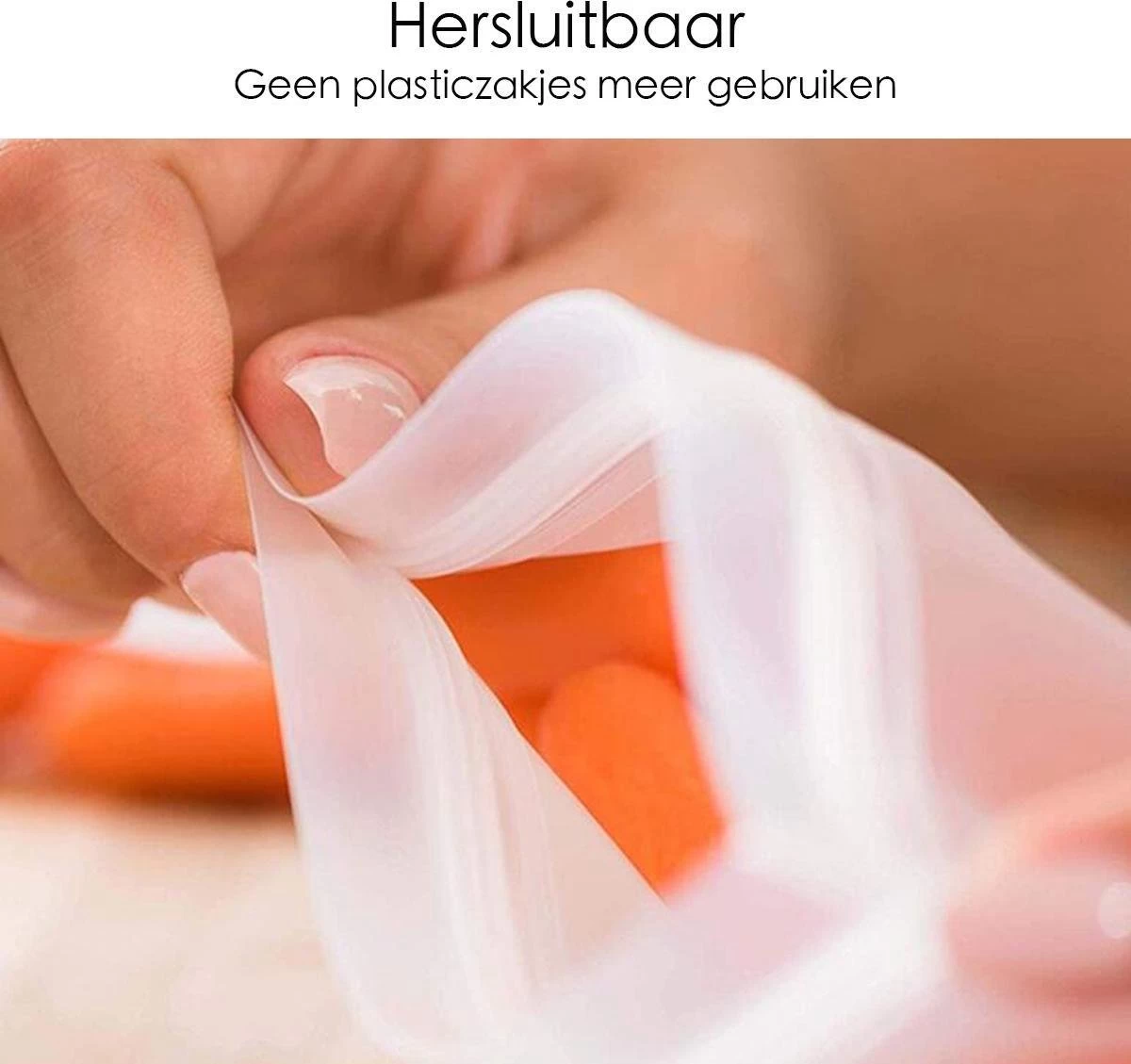 Merkloos Siliconen Vershoudzakken - 10 Stuks - Diepvrieszakken - Lekvrij - Boterhamzak Herbruikbaar - Bewaarzakjes - Duurzaam - Hersluitbaar 7 Merkloos Siliconen Vershoudzakken - 10 Stuks - Diepvrieszakken - Lekvrij - Boterhamzak Herbruikbaar - Bewaarzakjes - Duurzaam - Hersluitbaar - Afbeelding 5