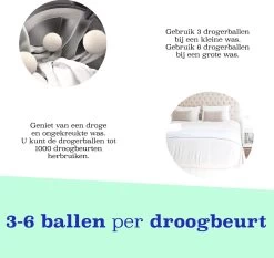 Casa Calma Drogerballen (6 Stuks) - Inclusief Opbergzakje - 100% Natuurlijk Schapenwol - Droger Ballen - Zero Waste Wasverzachter Bollen - Energiebesparend Drogen Met Droogbollen - Dryer Balls - Diervriendelijk & Milieuvriendelijk - Energie Besparen -Schoonmaakmiddelen 1200x1132 2