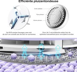 Qtronic Elektrische Pluizenverwijderaar - Ontpluizer/Pluizentondeuse - Draadloos - Extra Opzetstuk - Paars 15 Qtronic Elektrische Pluizenverwijderaar - Ontpluizer/Pluizentondeuse - Draadloos - Extra Opzetstuk - Paars -Schoonmaakmiddelen 1200x1133 7