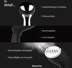 SteamOne S-Travel Kledingstomer - Zwart 25 SteamOne S-Travel Kledingstomer - Zwart -Schoonmaakmiddelen 1200x1135 5