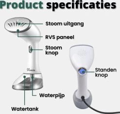 Vonia Kledingstomer - Handstomer - Stoomreiniger Kleding - Stoomapparaat Kleding – 350ML - Wit -Schoonmaakmiddelen 1200x1136 7