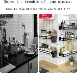 Merkloos Kruidenrek / Opbergrek - RVS - Perforatievrij Aan De Muur Gemonteerd - 50x13x6 Cm - Zwart 12 Merkloos Kruidenrek / Opbergrek - RVS - Perforatievrij Aan De Muur Gemonteerd - 50x13x6 Cm - Zwart -Schoonmaakmiddelen 1200x1140 4