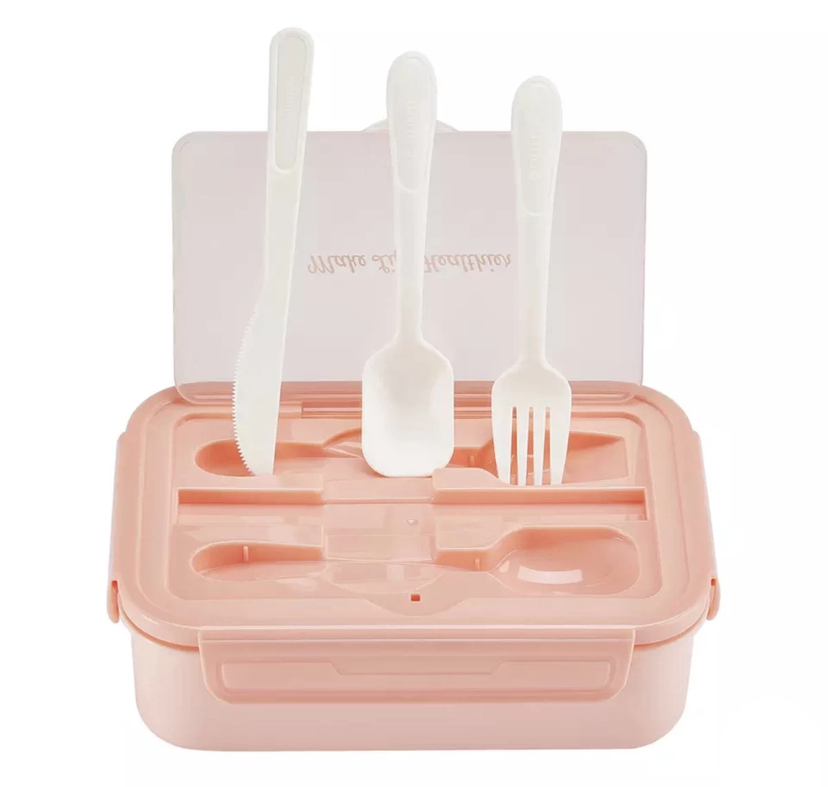 Consumerce® Premium Lunchbox Met 3 Vakken En Bestek Roze – Lunchbox Volwassenen – Japanse Bento Box – Lunchbox Kinderen – Lunchbox Volwassenen Compartimenten – Brooddoos Volwassenen – Broodtrommel – Lunchtrommel – Salade Lunchbox – Saladebox 4 Consumerce® Premium Lunchbox Met 3 Vakken En Bestek Roze – Lunchbox Volwassenen – Japanse Bento Box – Lunchbox Kinderen – Lunchbox Volwassenen Compartimenten – Brooddoos Volwassenen – Broodtrommel – Lunchtrommel – Salade Lunchbox – Saladebox - Afbeelding 2