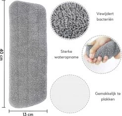 W&Z® Spray Mop - Schoonmaak Dweilsysteem - Vloerwisser Met Spray Functie - Vloertrekker Met Steel - Vloerreiniger - Wit -Schoonmaakmiddelen 1200x1144 4