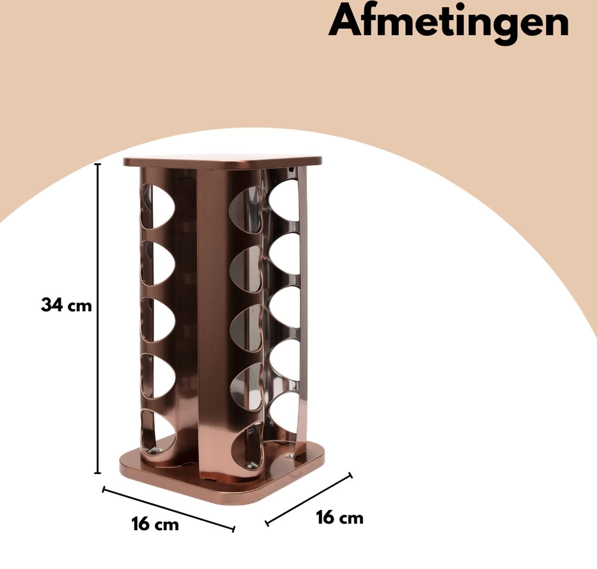 Pazzo Goods - Kruidenrek Staand - Kruidenrek Met Potjes - Rose Goud - RVS - Kruidenrek Draaibaar - 20 Kruidenpotjes - Inclusief Stickers & Stift - Kruiden Carrousel 6 Pazzo Goods - Kruidenrek Staand - Kruidenrek Met Potjes - Rose Goud - RVS - Kruidenrek Draaibaar - 20 Kruidenpotjes - Inclusief Stickers & Stift - Kruiden Carrousel - Afbeelding 4