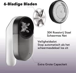 DOWO® - Elektrische Pluizenverwijderaar - Ontpluizer - Draadloos En Oplaadbaar - Pluizentondeuse - 3 Extra Opzetstukken - Zwart -Schoonmaakmiddelen 1200x1146 8