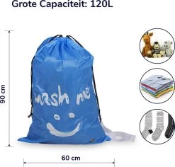 Wonair - Grote Waszak - 60x90cm - Hemelsblauw - Met Trekkoord En Draagband 15 Wonair - Grote Waszak - 60x90cm - Hemelsblauw - Met Trekkoord En Draagband -Schoonmaakmiddelen 1200x1147 3