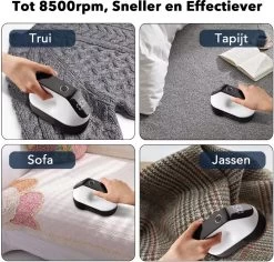 DOWO® - Elektrische Pluizenverwijderaar - Ontpluizer - Draadloos En Oplaadbaar - Pluizentondeuse - 3 Extra Opzetstukken - Zwart -Schoonmaakmiddelen 1200x1148 15