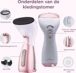 Luxe Kledingstomer - Handstomer - Handstoomreiniger - Stoomstrijkijzer - Stomer Kleding - Voor Op Reis - Roze -Schoonmaakmiddelen 1200x1149 6