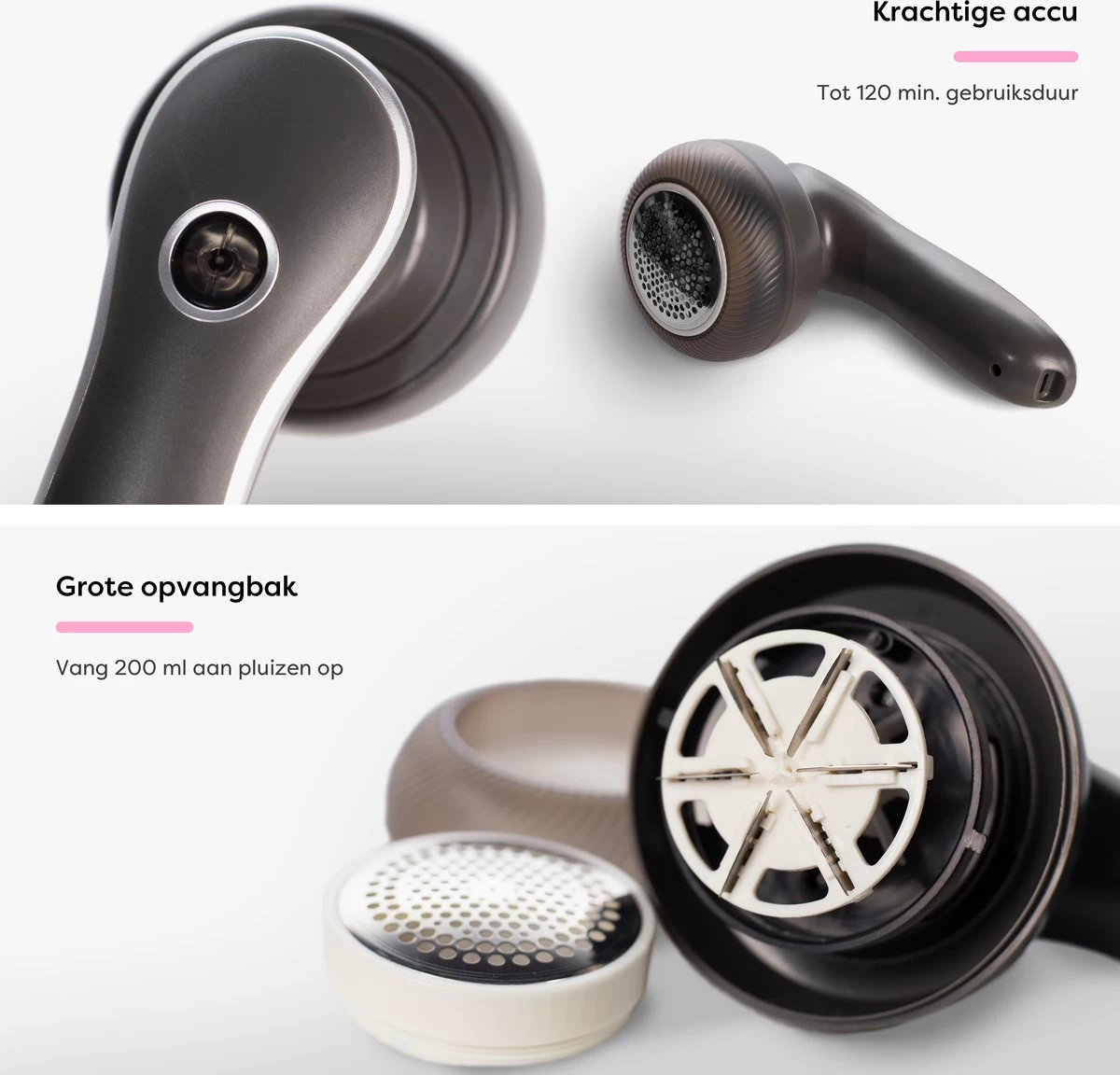 Fineza Pluizenverwijderaar – Electrisch – Ontpluizer – Ontpiller – Draadloos – Antraciet 8 Fineza Pluizenverwijderaar – Electrisch – Ontpluizer – Ontpiller – Draadloos – Antraciet - Afbeelding 6