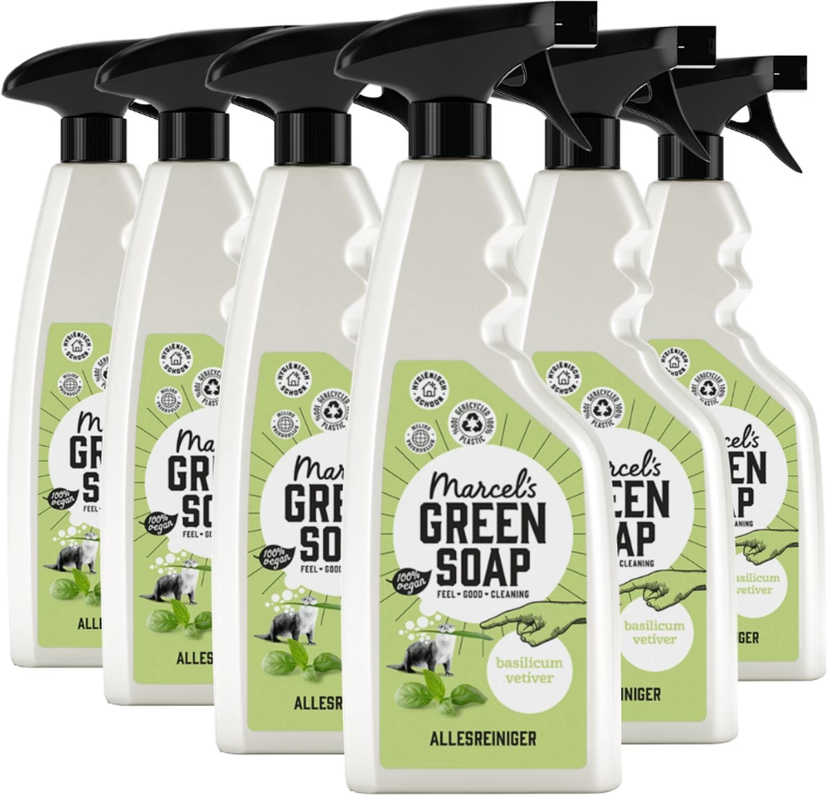 Marcel's Green Soap Allesreiniger Spray Basilicum & Vertivert Gras - 6 X 500 Ml 3 Marcel's Green Soap Allesreiniger Spray Basilicum & Vertivert Gras - 6 X 500 Ml