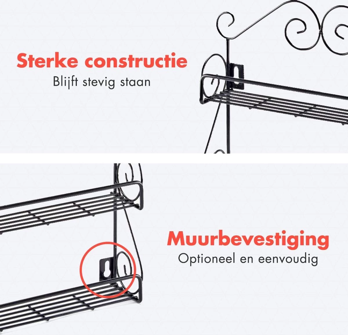 KitchenBrothers Kruidenrek - Staand En Ophangbaar - Voor 21 Potjes - 3 Laags - Metaal 9 KitchenBrothers Kruidenrek - Staand En Ophangbaar - Voor 21 Potjes - 3 Laags - Metaal - Afbeelding 7