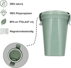 Curver Lunch & Go Beker - Magnetronbestendig - Lunchbeker – Muesli Beker - Soepbeker - Yoghurt Beker To Go – LunchBox - KoffieBeker - Salade Lunchbox - 0,6l – Groen -Schoonmaakmiddelen 1200x1157 3