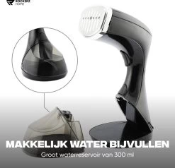 Kledingstomer - Handstomer - Stoomreiniger - Stomer - Inclusief Opzetborstel En Maatbeker - Groot Waterreservoir (300 Ml) - Snel Opgewarmd (30 Sec) - 3 Standen - 1500W - Merk: Rockerz Home - Kleur: Zwart -Schoonmaakmiddelen 1200x1158 18