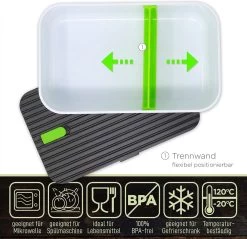 IFancy Lunchbox Tasty - Bento Lunch Box 1000ml - Dicht & Lekvrij Voor Kinderen & Volwassenen - Kantoor & School - BPA Vrij - Vaatwasser Magnetron & Vriezer Lunch Box (Groen) -Schoonmaakmiddelen 1200x1162 3