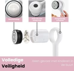 Bolide Oplaadbare Pluizenverwijderaar - Pluizentondeuse - Elektrische Kledingontpluizer Met Antistatische Pluizenborstel - Lintremover - Oplaadbaar - Pluizendief Wit -Schoonmaakmiddelen 1200x1168 9