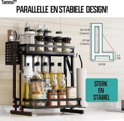 TammaT - Kruidenrek - Kruidenrek Staand - Inklapbare Keukenrek - 3-laags 35x21x56,5CM - Keuken Organizer - Aanrecht Organizer - Keuken Opslag - Roestvrij Staal - Opbergrek - Keuken Organizers - Roestvrij En Krasvrij 30 TammaT - Kruidenrek - Kruidenrek Staand - Inklapbare Keukenrek - 3-laags 35x21x56,5CM - Keuken Organizer - Aanrecht Organizer - Keuken Opslag - Roestvrij Staal - Opbergrek - Keuken Organizers - Roestvrij En Krasvrij -Schoonmaakmiddelen 1200x1169 10