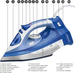 Bomann DB 6006 CB - Stoomstrijkijzer - Draadloos - 2400W - Blauw/Wit 27 Bomann DB 6006 CB - Stoomstrijkijzer - Draadloos - 2400W - Blauw/Wit -Schoonmaakmiddelen 1200x1169 15