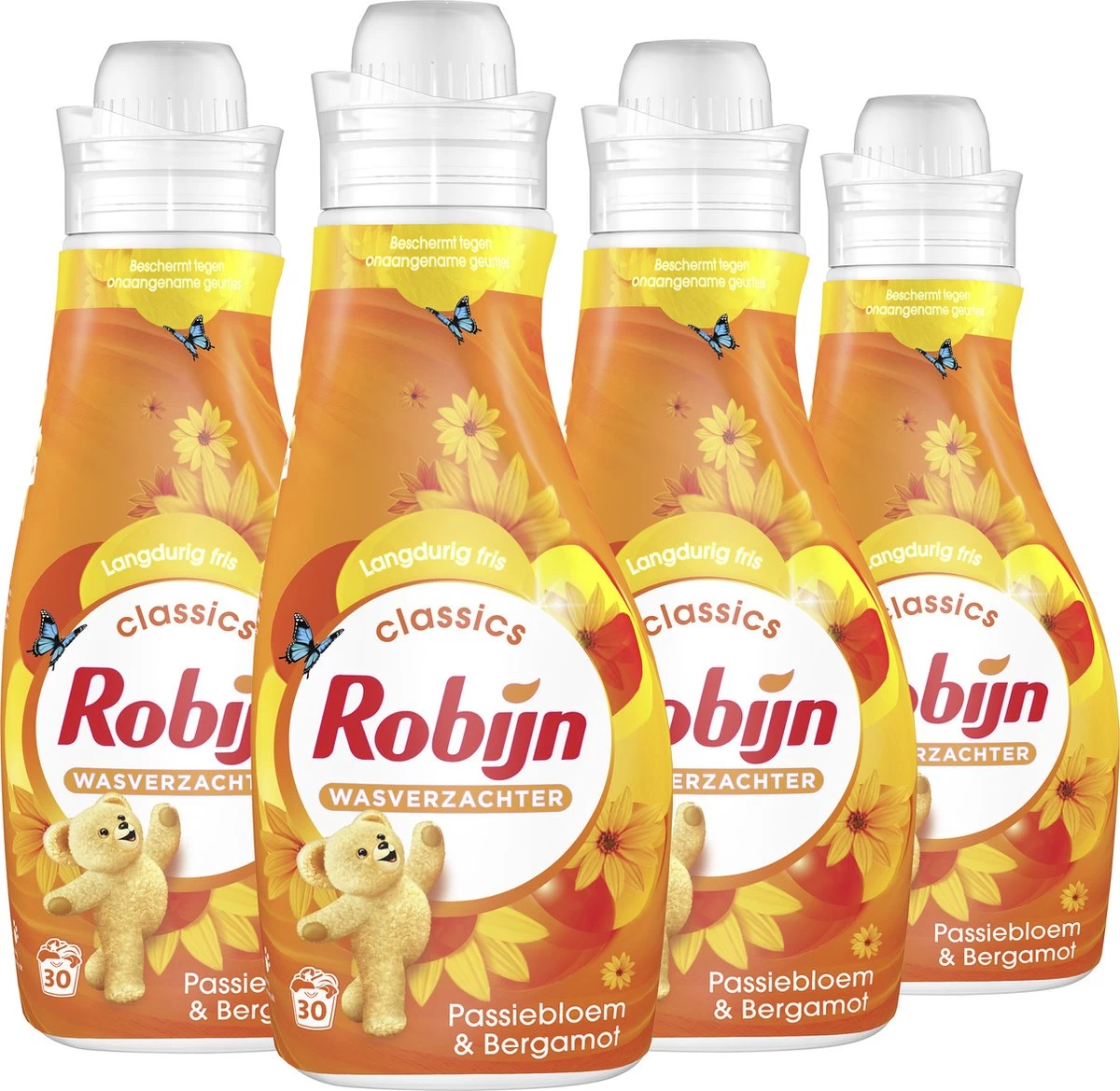 Robijn Classics Passiebloem & Bergamot Wasverzachter - 4 X 30 Wasbeurten - Voordeelverpakking 4 Robijn Classics Passiebloem & Bergamot Wasverzachter - 4 X 30 Wasbeurten - Voordeelverpakking - Afbeelding 3