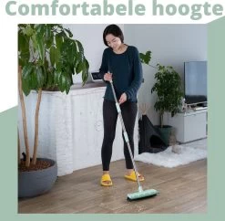 Powarkleen - Vloertrekker Met Steel & Bezem 2 In 1 - Vloerwisser Voor Badkamer Vloer - Groen -Schoonmaakmiddelen 1200x1176 2