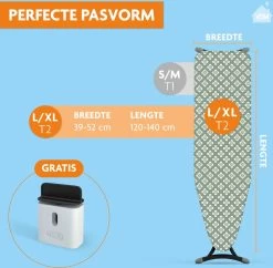 Laundryspecialist 6 Laagse AIRPRO Strijkplankhoes - 50% Sneller Strijken - Geen Water Meer Onder Je Strijkplank - Maat L/XL Voor Een Breedte Van 39 Tot 53 Cm En Een Lengte Van 120 Tot 141 Cm -Schoonmaakmiddelen 1200x1176 6