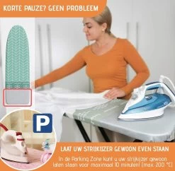 Buntes Brett ® Strijkplankhoes Voor Stoomstrijkijzer (maat L) | Universeel Tot Max. 140x50 Cm | Strijkplankhoes Om Snel En Gemakkelijk Te Strijken | Made In EU | Geschikt Voor Stoomstrijkstation | Mint -Schoonmaakmiddelen 1200x1178 7