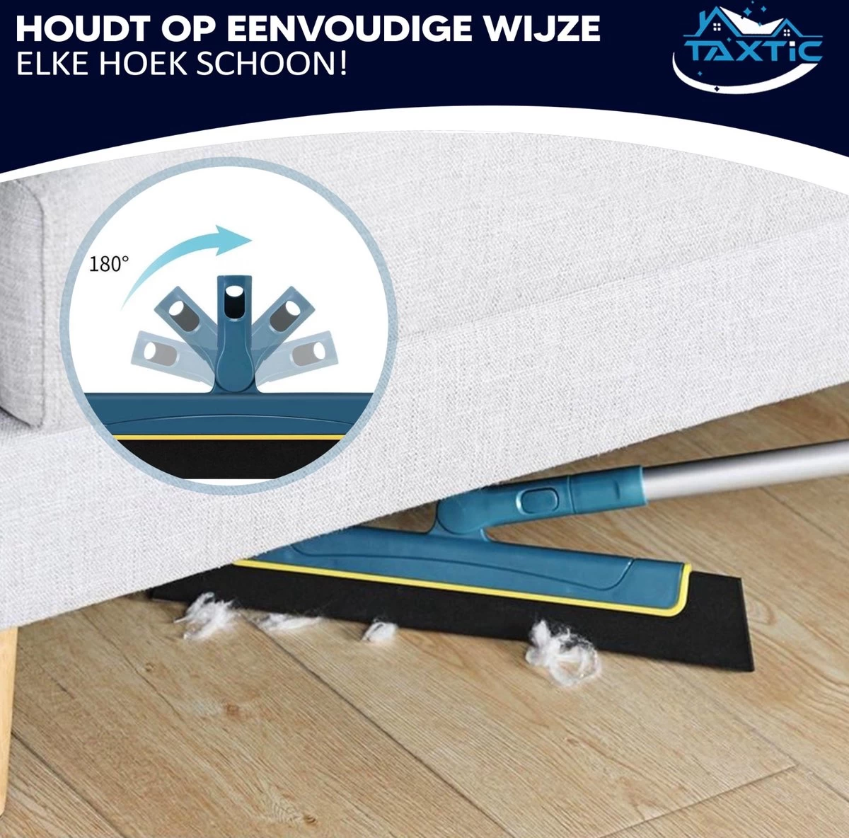 Taxtic® Vloerwisser – Vloertrekker Met Steel – Douchewisser - Vloertrekker – Vloerwisser Badkamer – Trekker - Ophangstuk 6 Taxtic® Vloerwisser – Vloertrekker Met Steel – Douchewisser - Vloertrekker – Vloerwisser Badkamer – Trekker - Ophangstuk - Afbeelding 4