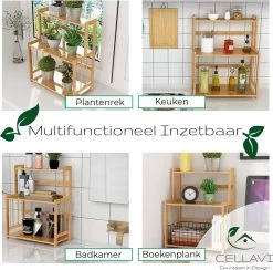 Cellavi Duurzaam Kruidenrek Staand Van Bamboe - Keukenrek Verstelbaar - Keuken Accessoires - Stevige Constructie - Multifunctioneel En Waterafstotend -Schoonmaakmiddelen 1200x1185 4