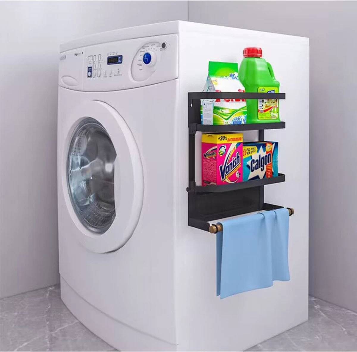 Merkloos Multifunctioneel Ophangbaar Keukenrek Of Badrek- Multifunctioneel Organiser - Magnetisch - Zwart 4 Merkloos Multifunctioneel Ophangbaar Keukenrek Of Badrek- Multifunctioneel Organiser - Magnetisch - Zwart - Afbeelding 2