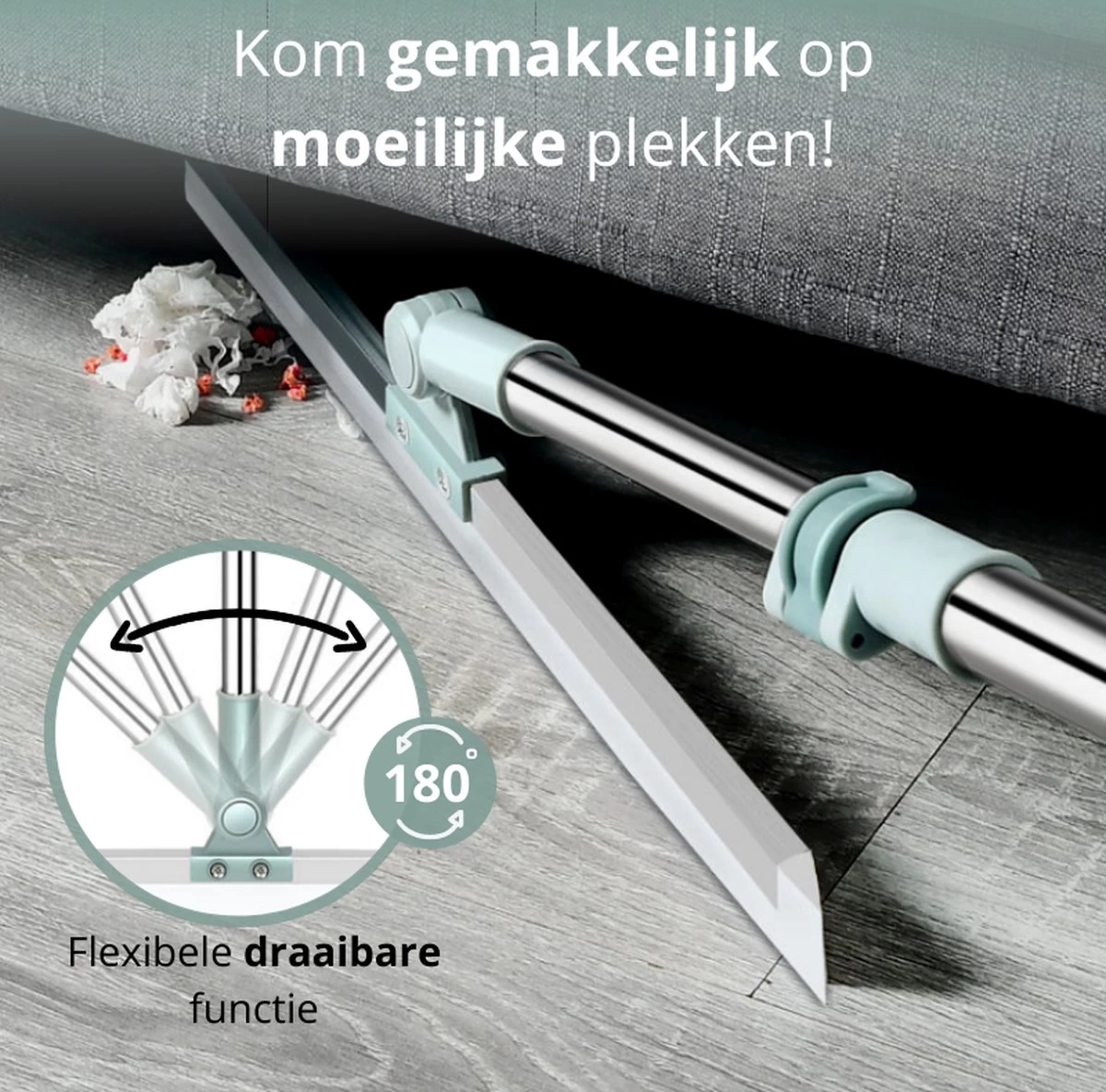 Zafio Vloertrekker Met Steel Vloerwisser Watertrekker Badkamer Douche - 80 / 130 Cm - Uitschuifbaar 8 Zafio Vloertrekker Met Steel Vloerwisser Watertrekker Badkamer Douche - 80 / 130 Cm - Uitschuifbaar - Afbeelding 6