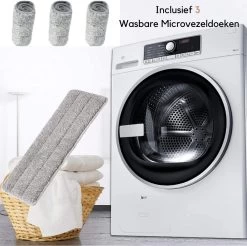 W&Z® Spray Mop - Schoonmaak Dweilsysteem - Vloerwisser Met Spray Functie - Vloertrekker Met Steel - Vloerreiniger - Wit -Schoonmaakmiddelen 1200x1194