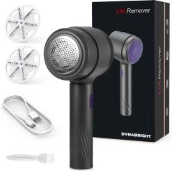 DynaBright Elektrische Pluizenverwijderaar - Draadloos - 2 Extra Opzetstukken - Pluizentondeuse - Grijs