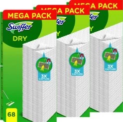 Schoonmaakmiddelen 11 Swiffer Vloerreiniger - Droge Vloerdoekjes - Navullingen - Vangt En Houdt Stof Vast - Voordeelverpakking 3 X 68 Stuks