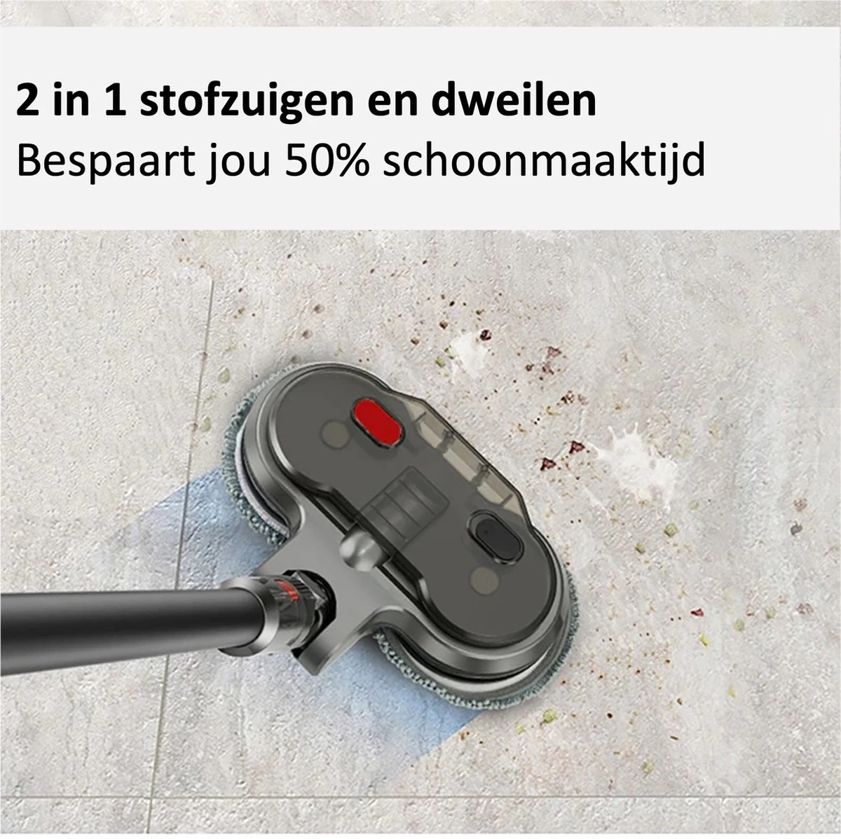 Dunmak Home - Elektrische Dweil - Elektrische Mop - Voor Dyson V8 V7 V10 V11 Series - Vloerwisser - Vloermop - Elektrische Vloerwisser - 2 In 1 Stofzuig En Dweil - GRATIS 6 Mops 6 Dunmak Home - Elektrische Dweil - Elektrische Mop - Voor Dyson V8 V7 V10 V11 Series - Vloerwisser - Vloermop - Elektrische Vloerwisser - 2 In 1 Stofzuig En Dweil - GRATIS 6 Mops - Afbeelding 4